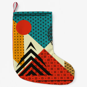 Petite Chaussette De Noël Éléments géométriques tendance. Texture de style r