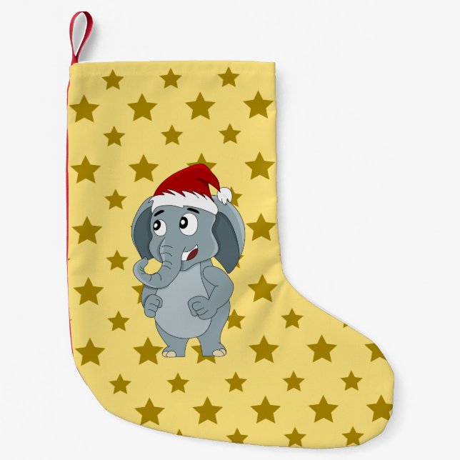 Petite Chaussette De Noël éléphant de Noël dessin animé (Devant)