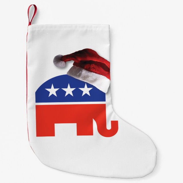 Petite Chaussette De Noël Éléphant républicain pour Noël (Devant)