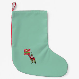 Petite Chaussette De Noël Elf avec Polka Dot Cadeau de Noël bas petit