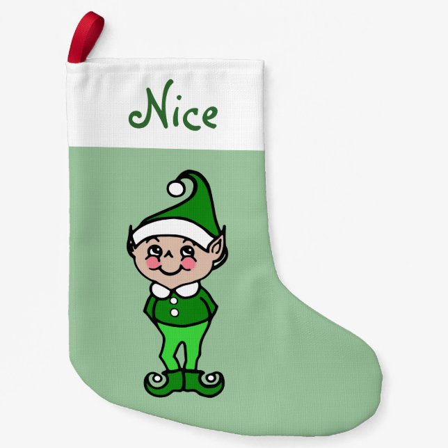 Petite Chaussette De Noël Elfe de Noël Stocking (Devant)
