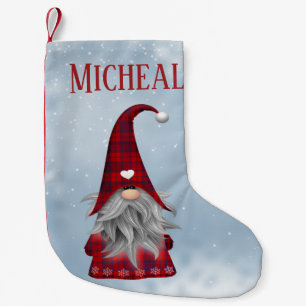 Petite Chaussette De Noël Elfe de vacances personnalisées en noir et rouge