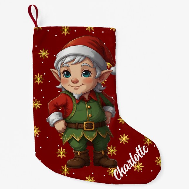 Petite Chaussette De Noël Elfe mode Noël (Devant)