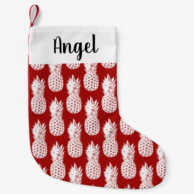 Petite Chaussette De Noël Emballage personnalisé d'ananas (Devant)