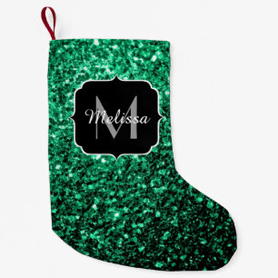Petite Chaussette De Noël Emerald Green fausse parties scintillant scintille