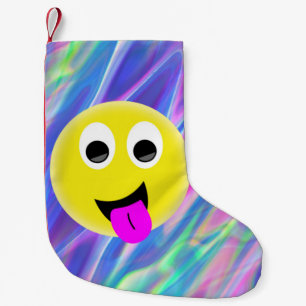 Petite Chaussette De Noël emoji hologramme noël stockage xmas