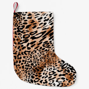 Petite Chaussette De Noël Empreinte de léopard africain sans couture