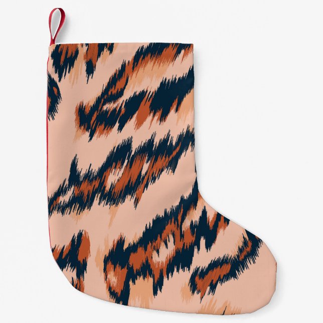 Petite Chaussette De Noël Empreinte de léopard : Textile Design sans joint. (Devant)