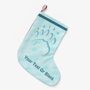 Petite Chaussette De Noël Empreinte de patte d'ours polaire