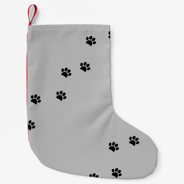 Petite Chaussette De Noël Empreintes de pattes (Devant)