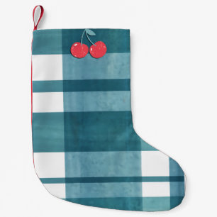 Petite Chaussette De Noël En vichy vert rétro