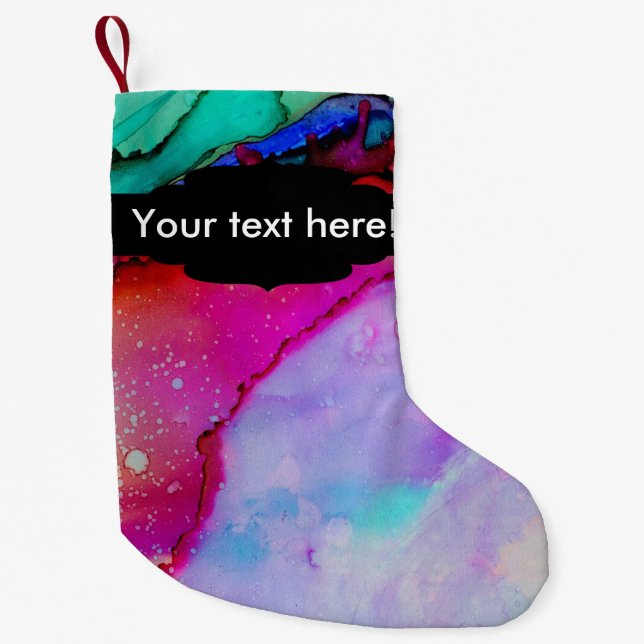Petite Chaussette De Noël Encre verte pourpre rouge (Devant)