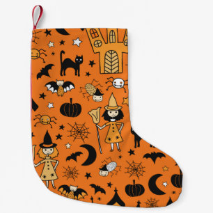 Petite Chaussette De Noël Enfants arrière - plan d'Halloween. Patch vintage