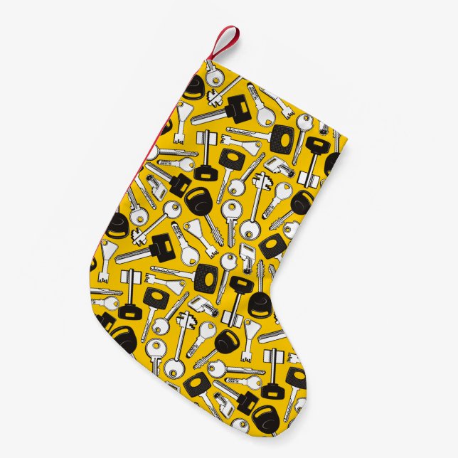 Petite Chaussette De Noël Ensemble de clés Arrière - plan (Devant (Accrochage))