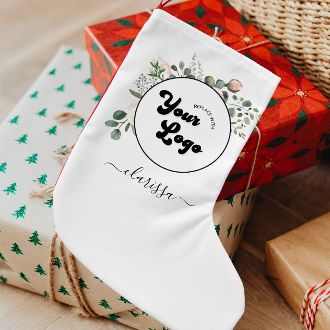Petite Chaussette De Noël Entreprise de Noël Logo d'entreprise et nom de l'e (Créateur téléchargé)