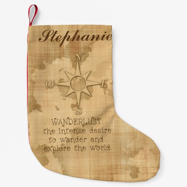 Petite Chaussette De Noël Envie de voyager…" Citation de déplacement sur le (Devant)