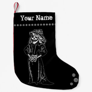 Petite Chaussette De Noël Épouse de squelette Noël Stocking (Personnaliser)
