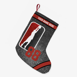 Petite Chaussette De Noël Équipe de basket-ball de Parties scintillant rouge