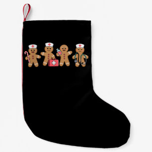 Petite Chaussette De Noël Équipe de cadeaux de Noël en pain d'épice infirmiè