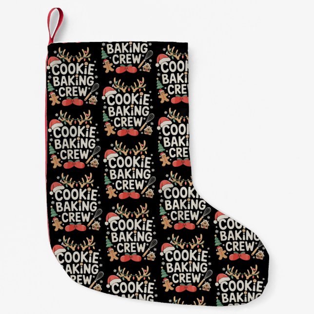 Petite Chaussette De Noël Équipe de fabrication de biscuits Renne Cerfs Bisc (Devant)