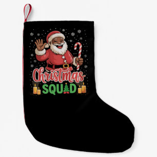 Petite Chaussette De Noël Équipe de Noël Santa Afro Man Noir Africain Fier