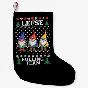 Petite Chaussette De Noël Équipe de roulage de Lefse Gnome de Noël de cuisso