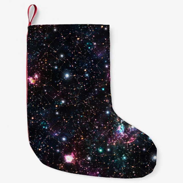 Petite Chaussette De Noël Espace Galaxy de nuit ImprimerMotif sans couture e (Devant)