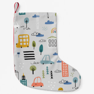 Petite Chaussette De Noël Esquisses urbaines : Enfants Vintage Cityscape