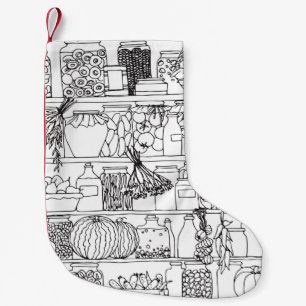Petite Chaussette De Noël étagères vintages avec boîtes : croquis.