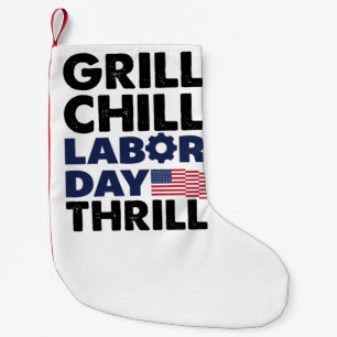 Petite Chaussette De Noël Etats-Unis Grill Chill Fête du Travail Thrill BBQ 