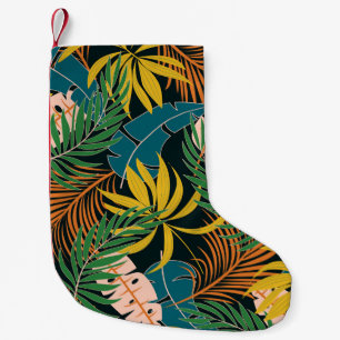 Petite Chaussette De Noël Été Tropical Plante brillant Motif