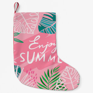 Petite Chaussette De Noël Été tropique vintage branché. Lettering profiter s