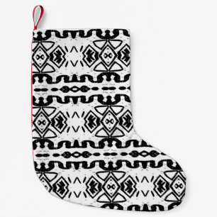 Petite Chaussette De Noël Ethnic Aztec, Motif Vintage à rayures.