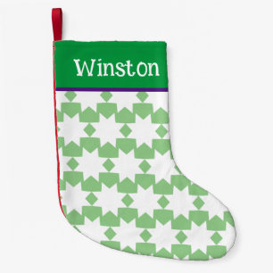 Petite Chaussette De Noël Étoile blanche Customisée Green Christmas Stocking