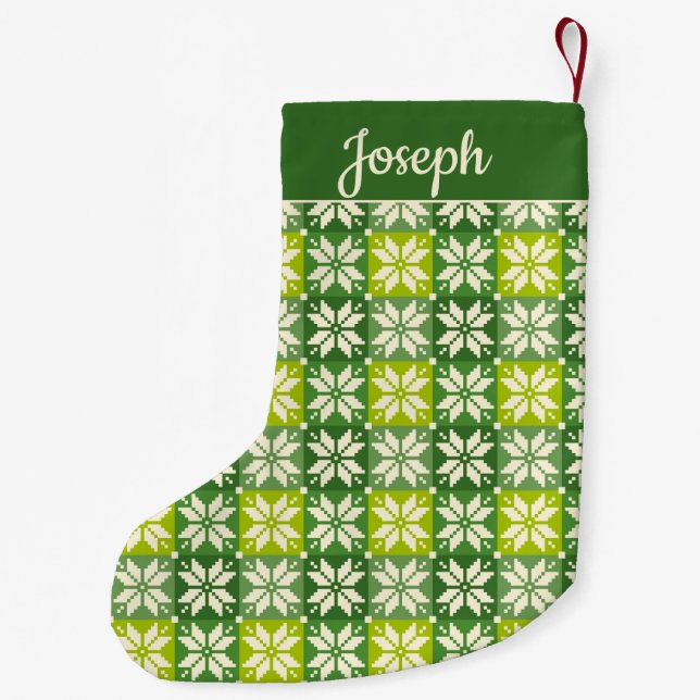 Petite Chaussette De Noël Étoile dorée rouge et verte (Dos)
