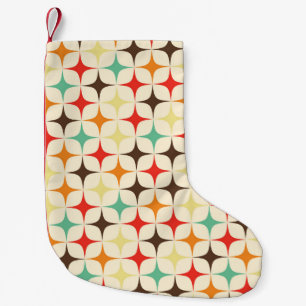 Petite Chaussette De Noël Étoiles colorées Motif géométrique rétro