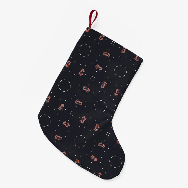 Petite Chaussette De Noël Étoiles Et Motif Spacship Unique (Devant (Accrochage))