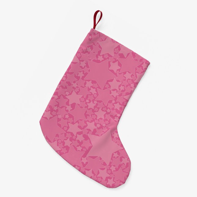 Petite Chaussette De Noël Étoiles, Étoiles, Étoiles - Rose (Devant (Accrochage))