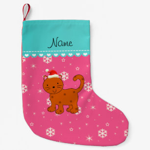 Petite Chaussette De Noël Étoiles oranges nommées faites sur commande de