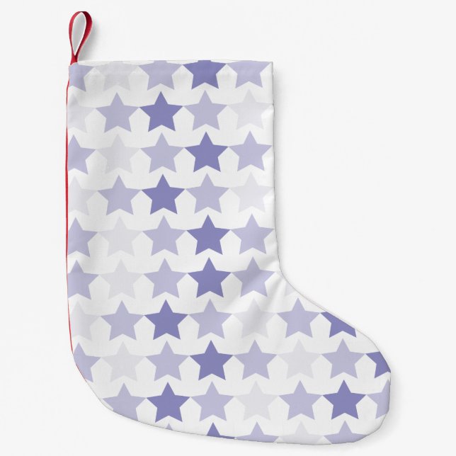 Petite Chaussette De Noël Étoiles Patriotique Blue Ombre (Devant)
