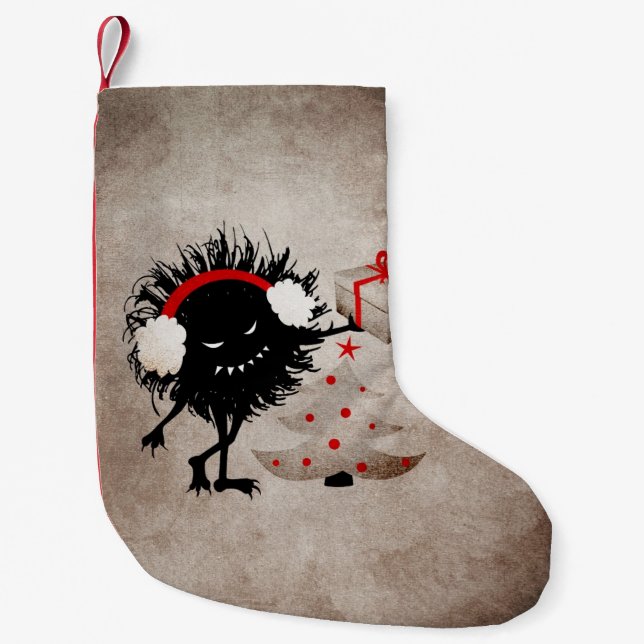 Petite Chaussette De Noël Evil Bug donne Noël présent (Devant)