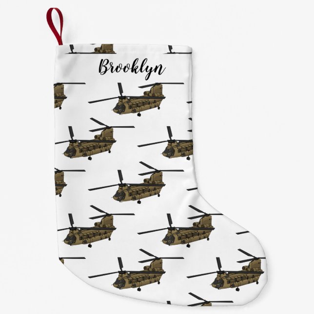 Petite Chaussette De Noël Exemple d'hélicoptère militaire Chinook (Devant)