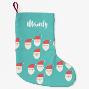 Petite Chaussette De Noël Face du Père Noël en bleu