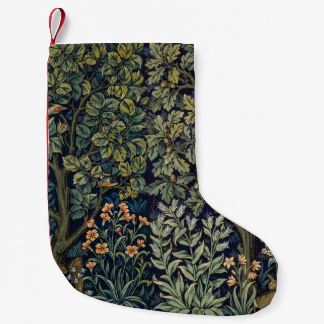 Petite Chaussette De Noël Faisan d'arbre boisé William Morris (Devant)