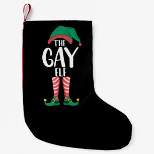 Petite Chaussette De Noël Famille arc-en-ciel LGBTQ de lutin gay pour fête d