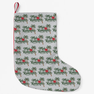 Petite Chaussette De Noël Famille de Noël Mele Kalikimaka Plage d'Hawaï