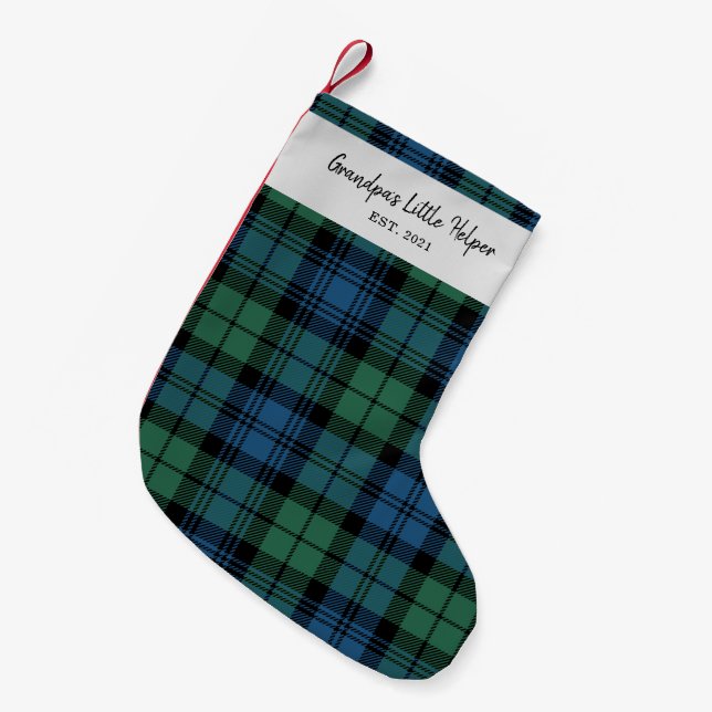 Petite Chaussette De Noël Famille personnalisée de clan Tartan Campbell Plai (Devant (Accrochage))