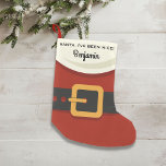 Petite Chaussette De Noël Fantastique Noël Père Noël J'ai été Nice Personnal<br><div class="desc">Père Noël vous rendra visite cette année ? Que vous ayez été vilain ou gentil, étalez la joie des vacances avec ce Noël amusant Stocking avec un costume de Noël rouge, blanc et noir santa et texte personnalisé. En haut, on peut lire "Père Noël, I've been nice !" (facilement changer...</div>