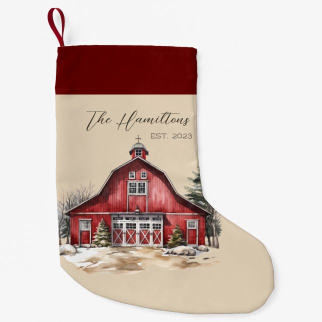 Petite Chaussette De Noël Farmhouse Country Custom (Devant)
