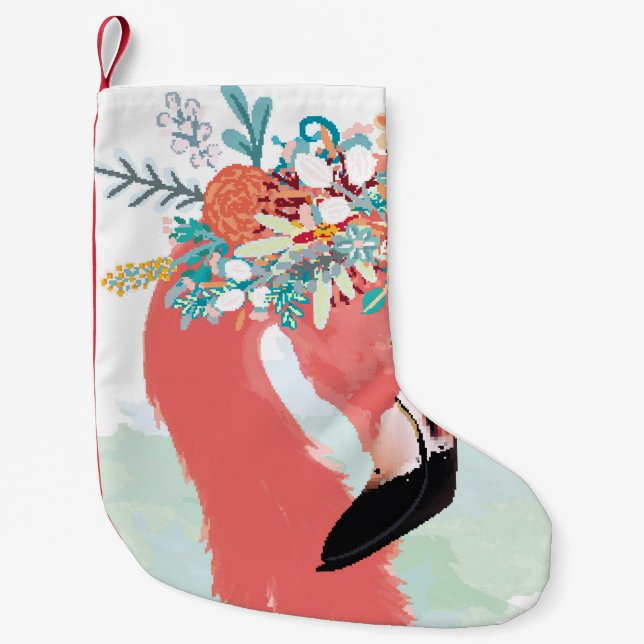 Petite Chaussette De Noël Fashion illustration with drawn pink flamingoflami (Devant)